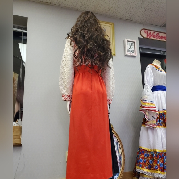 Late 60s Early 70s Cream Crochet Maxi Dress - Picture 2 of 11